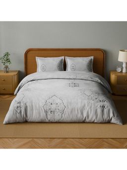 SPACES - Organic Cotton Lunar Rock 180 TC Cotton Oranate Print Soft Bedsheet with 2 Pillow Covers