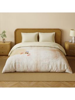 SPACES - Organic Cotton Novelle Peach Cotton Breathable Digitally Floral Printed Double Quilt