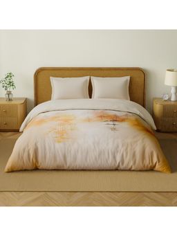 SPACES - Organic Cotton Peach Blush Cotton Breathable Digitally Floral Printed Double Quilt