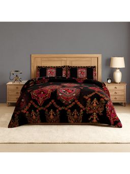 SPACES - Kashida Bittersweet Cotton Floral Print Bedsheet with 2 Pillow Covers