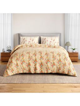 SPACES - Itsy Bitsy Pistachio Shell Cotton Soft Floral Print Bedsheet with 2 Pillow Covers