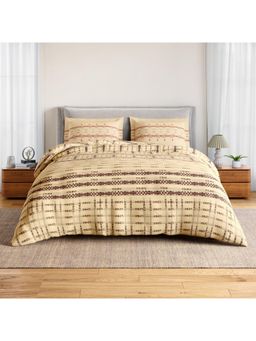 SPACES - Linear Traced Shortbread Cotton Soft and Breathable Bedsheet with 2 Pillow Covers