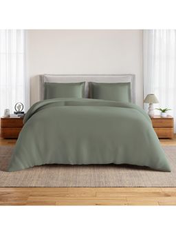 SPACES - Everyday Essentials Tea Cotton Soft and Breathable Plain Bedsheet with 2 Pillow Covers