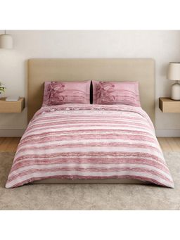 SPACES - Frequency Coral Blush Cotton Soft and Breathable Bedsheet with 2 Pillow Covers