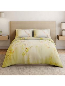 SPACES - Rhythmic Expre Green Essence 132 TC Cotton Soft Bedsheet with 2 Pillow Covers