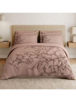 SPACES - Baroque Mocha Mousse Cotton Soft Orante Printed Bedsheet with 4 Pillow Covers