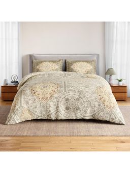 SPACES - Midnight Caravan Gardenia Cotton Soft Orante Printed Bedsheet with 2 Pillow Covers