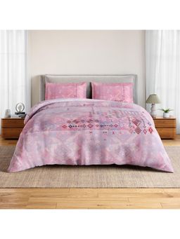 SPACES - Midnight Caravan Orchid Pink Cotton Soft Orante Printed Bedsheet with 2 Pillow Covers