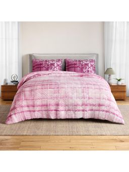 SPACES - Fluid Ecologies Aurora Pink Cotton Soft and Breathable Bedsheet with 2 Pillow Covers