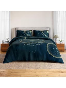 SPACES - Cosmic Craft Poseidon Cotton Soft Abstract Design Bedsheet with 2 Pillow Covers
