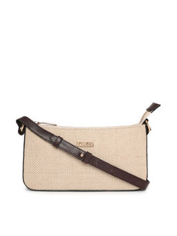 KLEIO - Jute Canvas Sleek Short Strap Shoulder Side Sling Bag for Women and Girls(HO8078KL-BR)(BROWN)