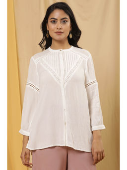 W - Solid Print Rayon Straight Top