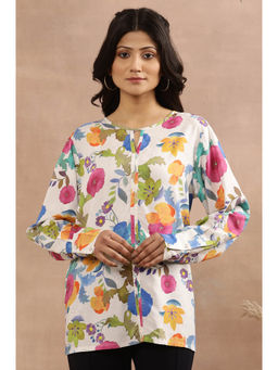 W - Floral Print Viscose Straight Top