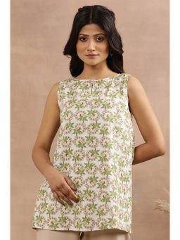 W - Floral Print Cotton Straight Top