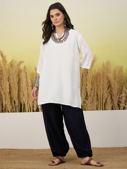 InWeave - Women White Casual Regular Fit Kurta and Salwar