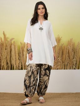 InWeave - Women White Casual Regular Fit Kurta and Salwar