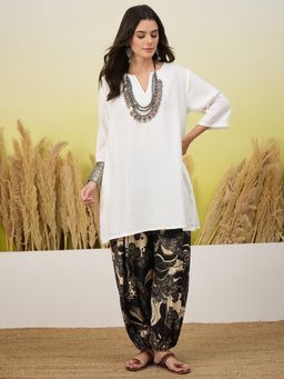 InWeave - Women White Casual Regular Fit Kurta and Salwar