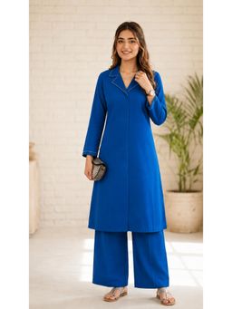 MOKOSH - Women Blue Casual Tailored Fit Co-Ord Set