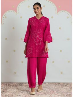 Lakshita - Women Pink Festive A-Line Fit Kurta and Salwar