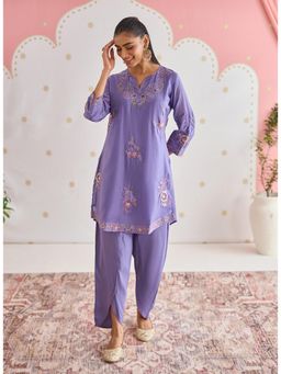 Lakshita - Women Lavender Festive Tapered Fit Kurta and Pant
