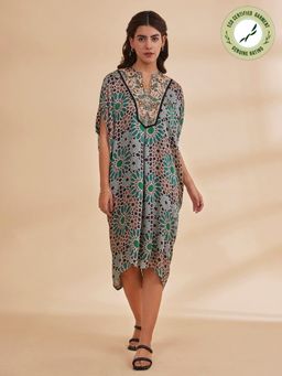 B77 - Ellaba - Draped Satin Kaftan Dress