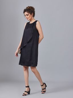 B77 - Izzie - Modal Satin Sheath Dress With Waterfall