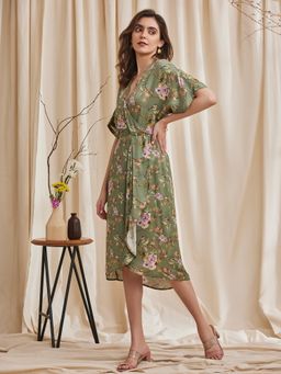 B77 - Zinnia - Printed Modal Satin Dress