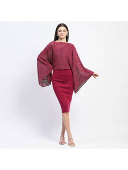 Madame - Red Bodycon Dress with Sweater (Set of 2)