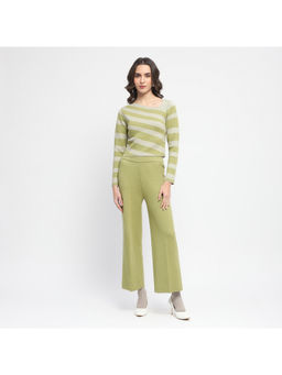 Madame - Green Striped Knit Top with Pant (Set of 2)