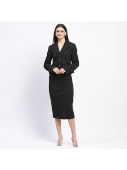 Madame - Black Collar Top with Skirt (Set of 2)