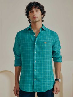 Andamen - Slim Fit Celadon Green Linen Shirt