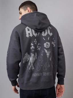 Free Authority - Acdc Printed Oversized Hoodie for Men