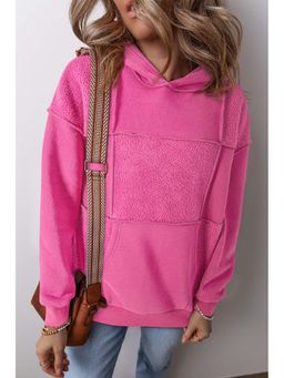 Errabelly - Pitaya Pink Mineral Wash Terry Patchwork Drawstring Hoodie