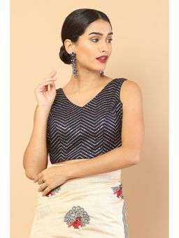 Soch - Women Navy Blue Embellished-sequined Blouse