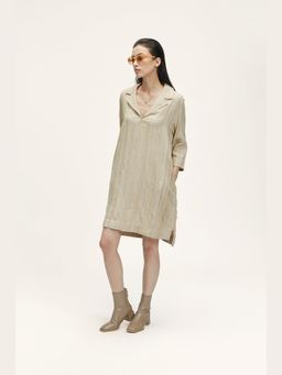 TERRA LUNA - Larissa Beige Silk A Ine Mini Dress
