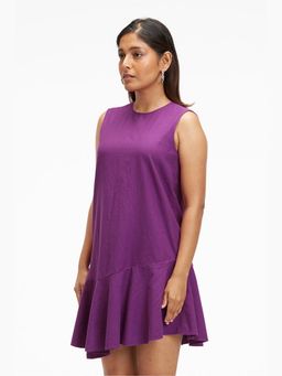 TERRA LUNA - Liv Lavender Khadi A Line Mini Dress