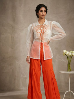 THETAA - Solara - Embroidered Cotton Satin Co-Ord Set