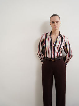 FABLE STREET - Satin Striped Shirt - Multi-Color