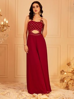 INDO STREET - Ethnic Jumpsuit Maroon