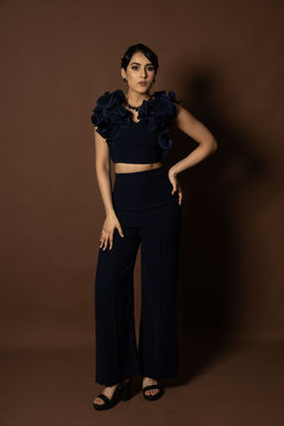 Sainy Garg Couture - Czarine Blue Top with Pant