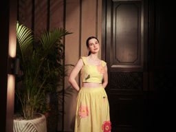 Sainy Garg Couture - Daisy Delight Yellow Top with Skirt