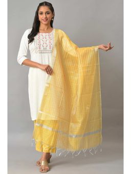 Aurelia - Yellow Yarn-Dyed Premium Dupatta