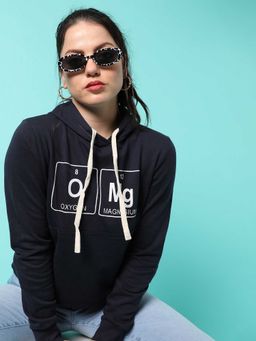 Campus Sutra - Womens Blue Printed Sweatshirt