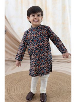 TIBER TABER - Blue Boy Patola Print Kurta with Pyjama
