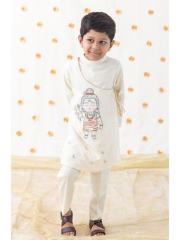 TIBER TABER - Cream Boy Shiv Pyjama with Kurta