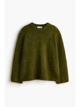 H&M - Women Green Oversized Mohair-Blend Jumper