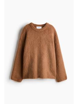 H&M - Women Brown Oversized Mohair-Blend Jumper