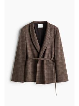 H&M - Women Brown Oversized Belted Blazer
