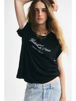 H&M - Women Black Printed T-Shirt