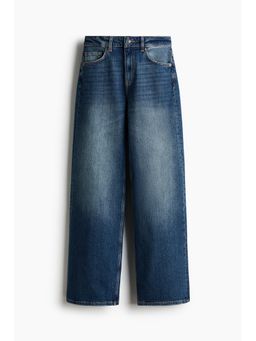H&M - Women Navy Blue Straight High Waist Jeans